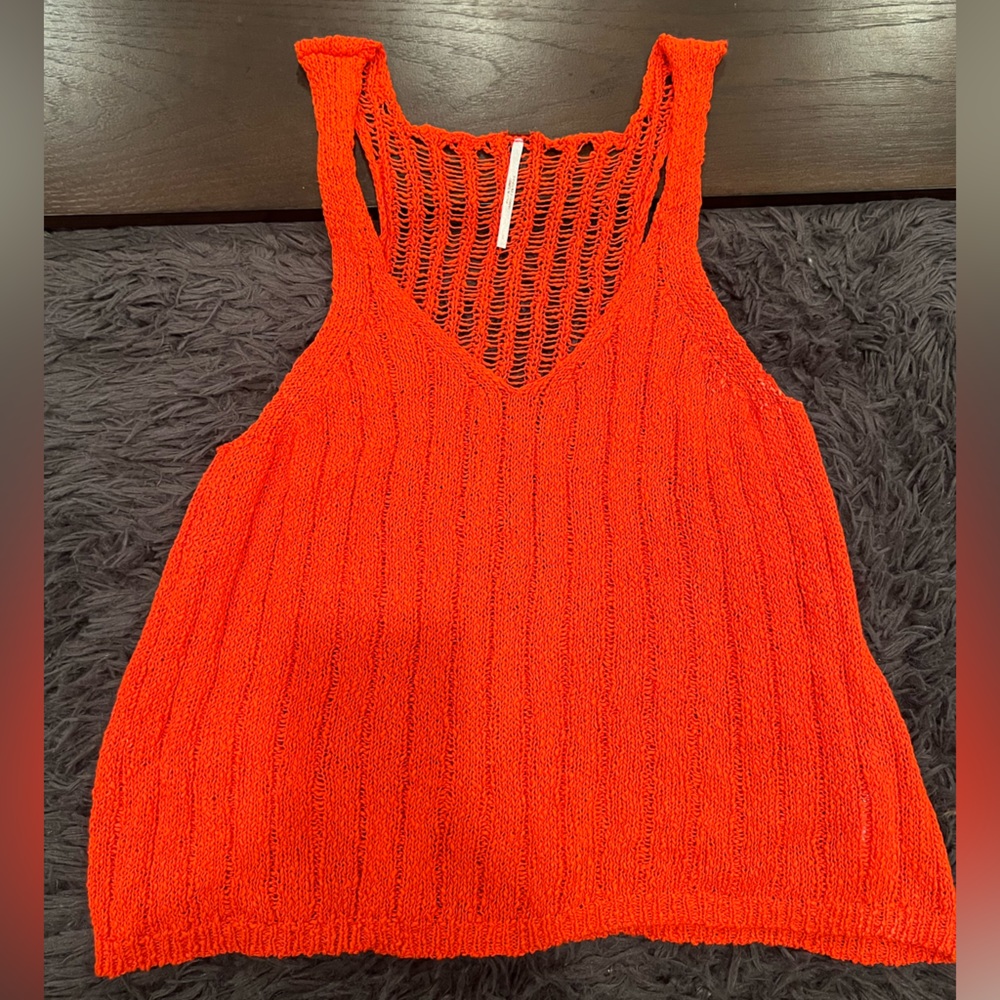 Free People Orange Sweater Tank